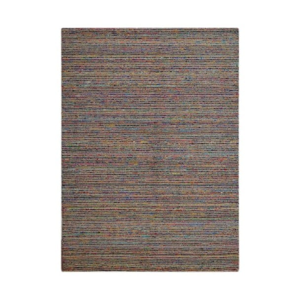Šedý pruhovaný vlněný koberec s hedvábím The Rug Republic Siska, 230 x 160 cm