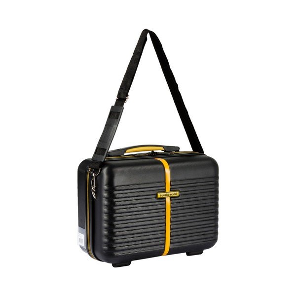Set černého kosmetického kufříku a kufru na kolečkách Travel World-image-1
