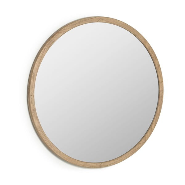 Nástěnné zrcadlo s dřevěným rámem ø 100 cm Alum – Kave Home