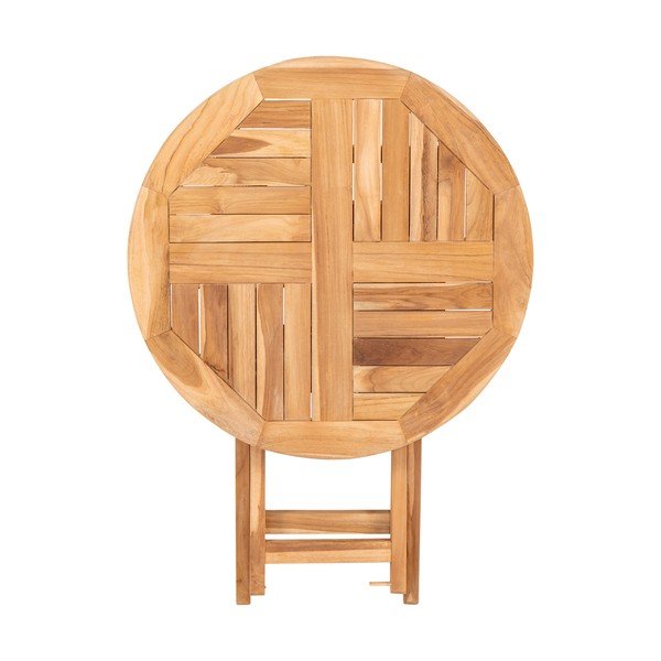 Zahradní jídelní stůl z teakového dřeva Bonami Essentials Oviedo, ø 70 cm-image-4