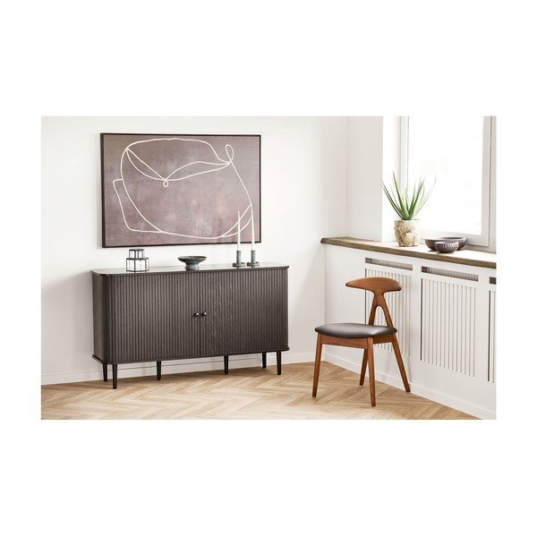 Černá komoda z borovicového dřeva 140x79x40 cm Nikko – House Nordic-image-1