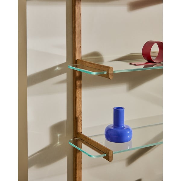 Skleněný modulární policový systém v přírodní barvě 110x202x30,5 cm Sitra – Kave Home-image-2