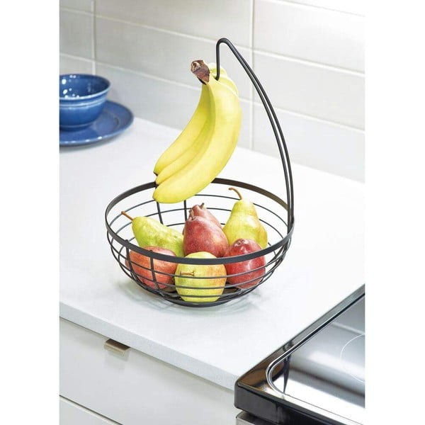 Černý košík na ovoce s háčkem iDesign Austin, ø 27,31 cm-image-3
