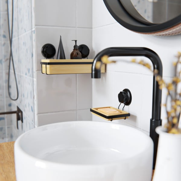 Bambusová samodržící koupelnová polička Compactor Bestlock SPA-image-4