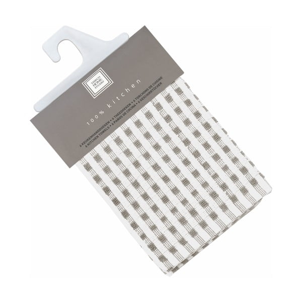 Sada 6 hnědých bavlněných utěrek Tiseco Home Studio Cristal, 32 x 35 cm