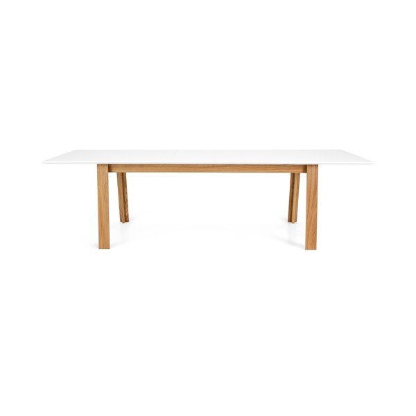 Bílý rozkládací jídelní stůl s nohami z dubového dřeva Tenzo Profil-image-2