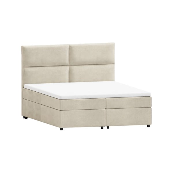 Béžová boxspring postel s úložným prostorem 160x200 cm Rico – Ropez
