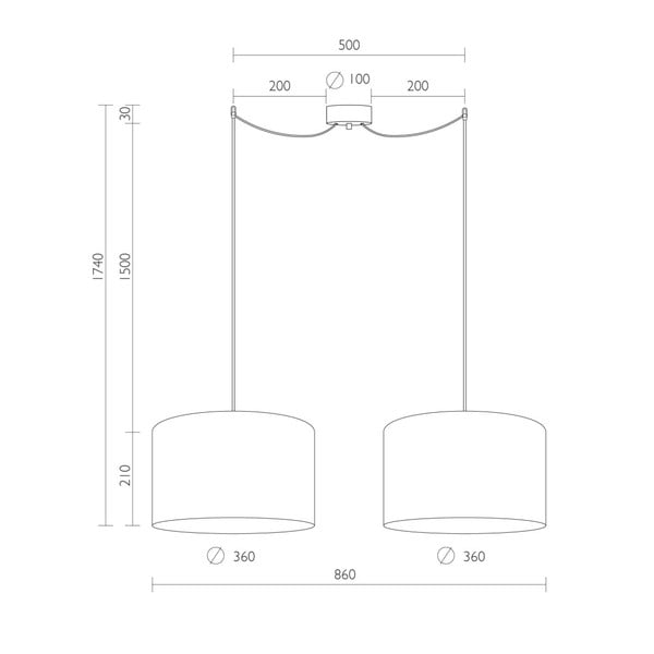 Černé závěsné dvouramenné svítidlo s vnitřkem ve zlaté barvě Sotto Luce Mika, ⌀ 36 cm-image-2