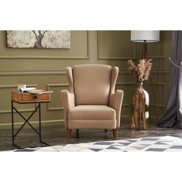 Béžové křeslo ušák Lola Brejer – Artie-image-1