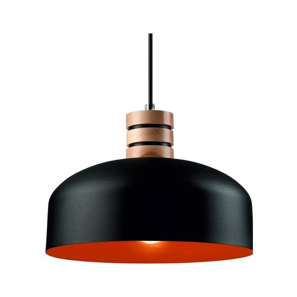 Černé závěsné svítidlo s kovovým stínidlem ø 30 cm Cosmo – LAMKUR-image-1