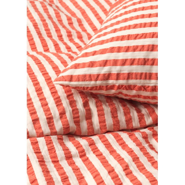 Krepové povlečení na jednolůžko v béžovo-cihlové barvě 140x200 cm Bæk&Bølge – JUNA-image-2