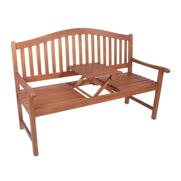 Zahradní lavice s odkládacím stolkem z eukalyptového dřeva Garden Pleasure Phuket-image-3