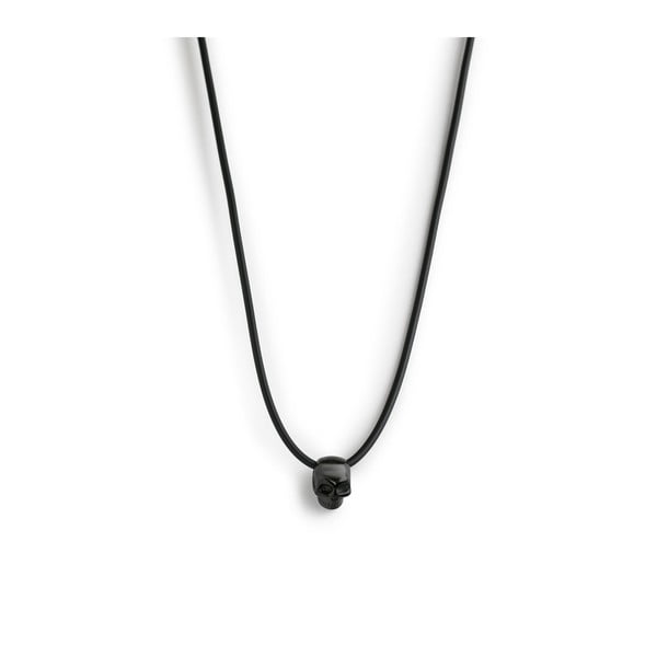 Pánský černý náhrdelník s přívěskem z nerezové oceli Monomen Scul Nero