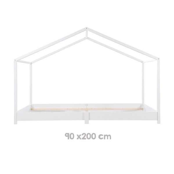 Bílá domečková dětská postel 90x200 cm Montessori – Roba-image-3