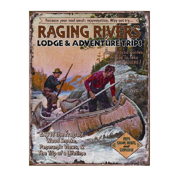 Plechová cedule Raging Rivers