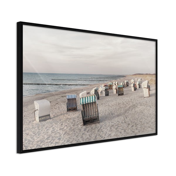 Plakát v rámu Artgeist Baltic Beach Chairs, 45 x 30 cm
