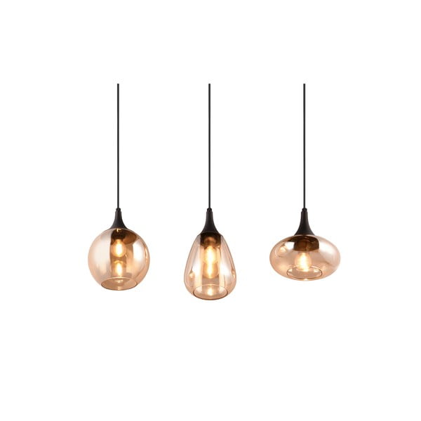 Černo-oranžové závěsné svítidlo se skleněným stínidlem Lumina – Trio-image-2