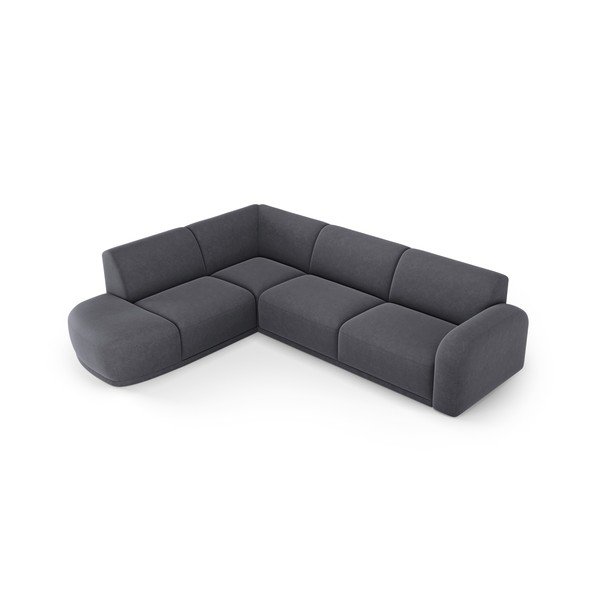 Šedá sametová rohová pohovka Erin – Micadoni Home-image-4