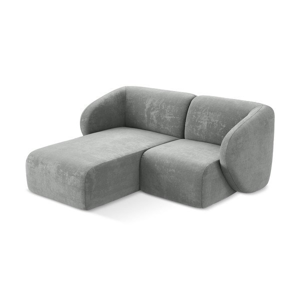 Šedá žinylková rohová pohovka (levý roh/s lenoškou) Lani – Makamii-image-2