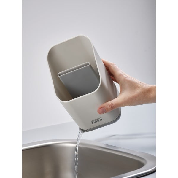 Světle šedý plastový odkapávač na příbory 12x11 cm Duo – Joseph Joseph-image-1