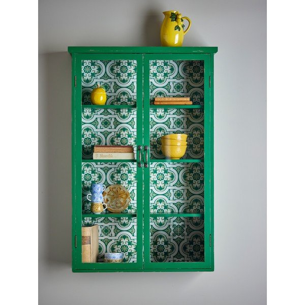 Zelená závěsná vitrína z jedlového dřeva 81x122x22 cm Hazem – Bloomingville-image-1