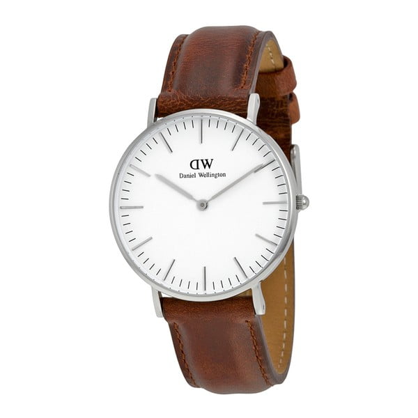 Dámské hodinky s hnědým páskem Daniel Wellington St Andrews Silver, ⌀ 36 mm