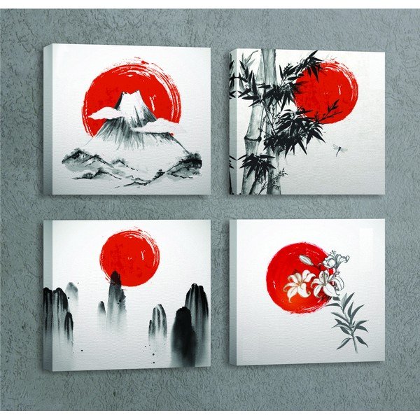 Obrazy v sadě 4 ks 30x30 cm Zen – Wallity-image-3