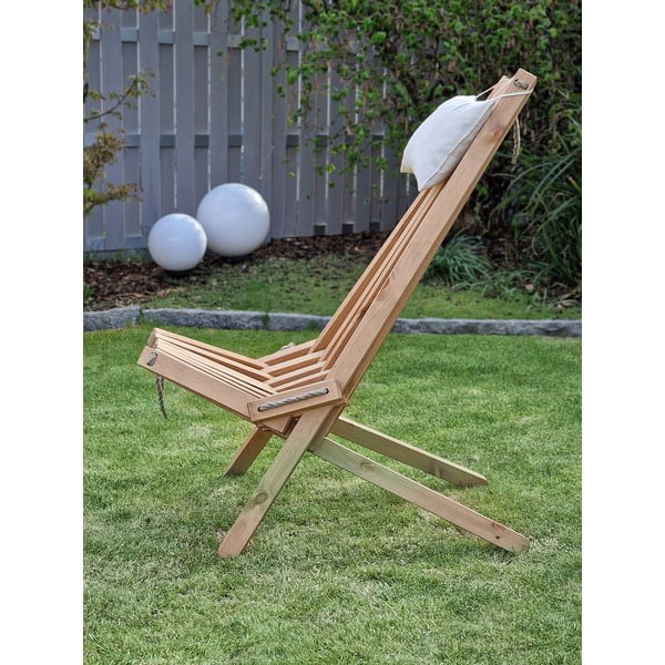 Dřevěné zahradní křeslo v přírodní barvě Falun - Garden Pleasure-image-2