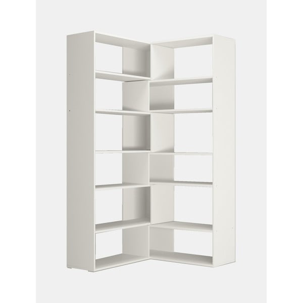 Bílá rohová knihovna Twin, výška 179 cm-image-2