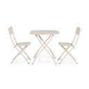 Béžový ocelový zahradní jídelní set pro 2 Yvonne – Bizzotto