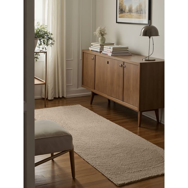 Béžový ručně tkaný vlněný běhoun 80x200 cm Eleni Light Beige – Hanse Home-image-1