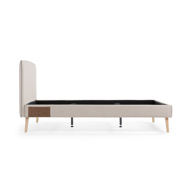 Béžová dvoulůžková postel Kave Home Lydia, 160 x 200 cm-image-3