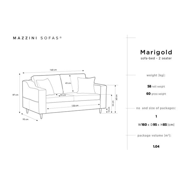 Zelená dvoumístná pohovka Mazzini Sofas Marigold-image-2