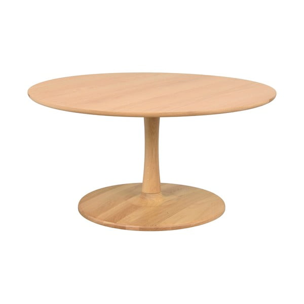 Kulatý konferenční stolek v dekoru dubu v přírodní barvě 90x90 cm Hobart – Rowico