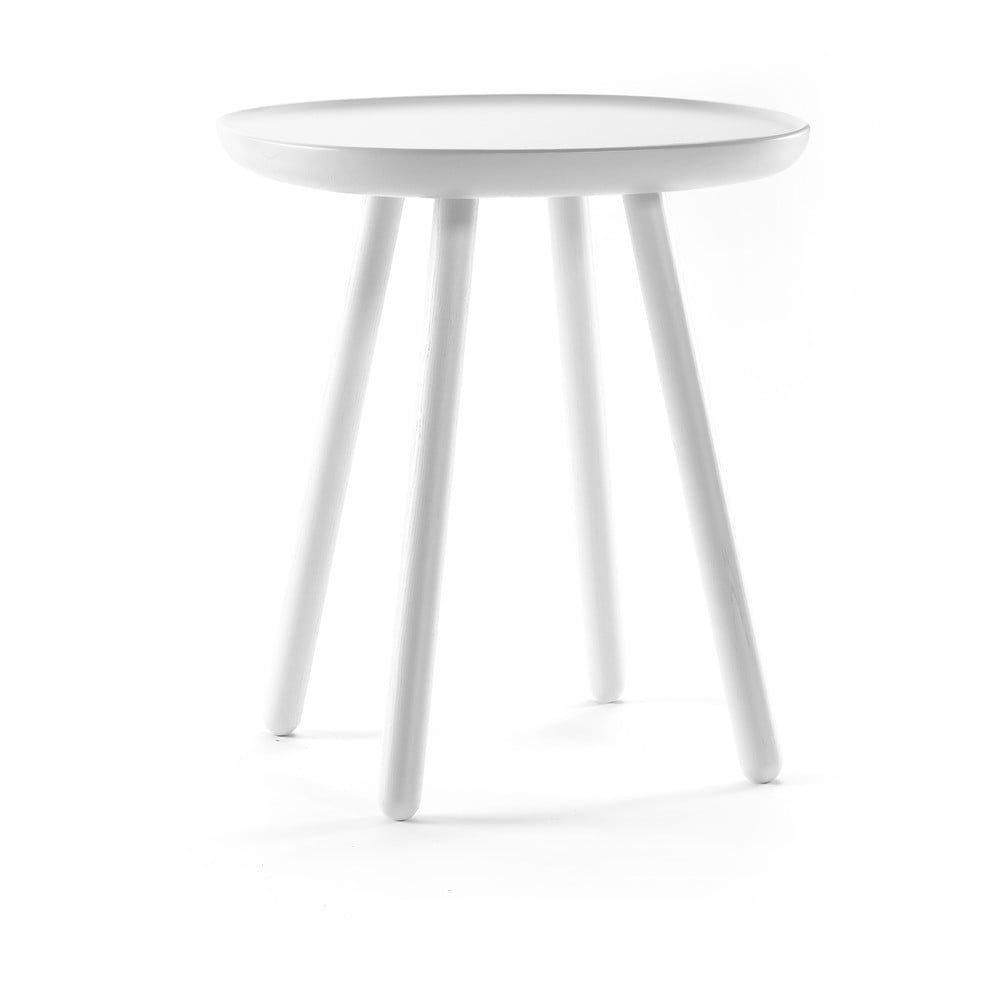Bílý odkládací stolek z masivu EMKO Naïve, ø 45 cm