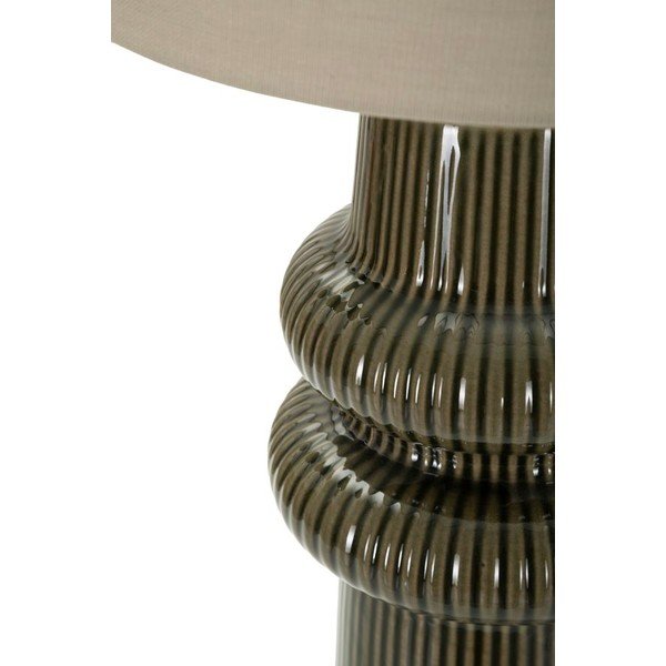 Khaki/krémová keramická stolní lampa s textilním stínidlem (výška 64,5 cm) Harmony – Mauro Ferretti-image-3