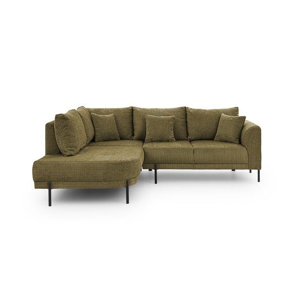 Zelená žinylková rohová pohovka (levý roh/do L) Mauris  – Ropez