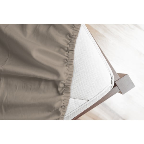 Hnědé napínací flanelové prostěradlo 140x200 cm – Good Morning-image-1