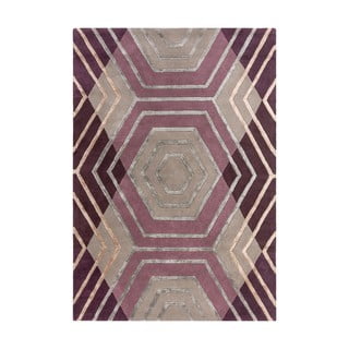 Fialový vlněný koberec Flair Rugs Harlow, 120 x 170 cm