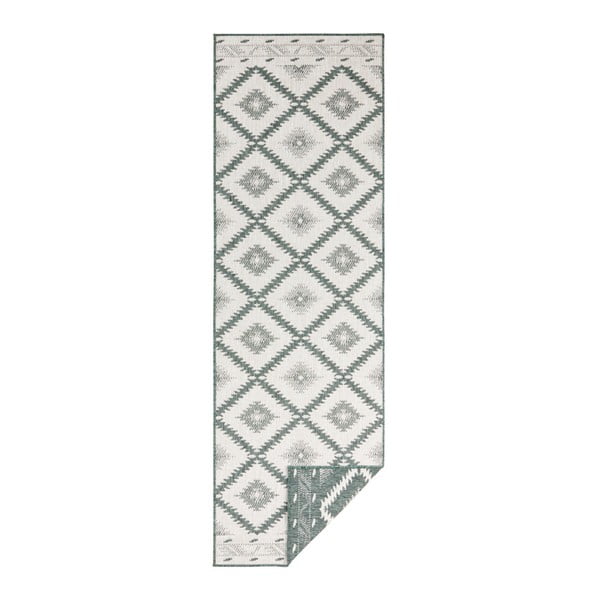 Zeleno-krémový venkovní koberec NORTHRUGS Malibu, 250 x 80 cm