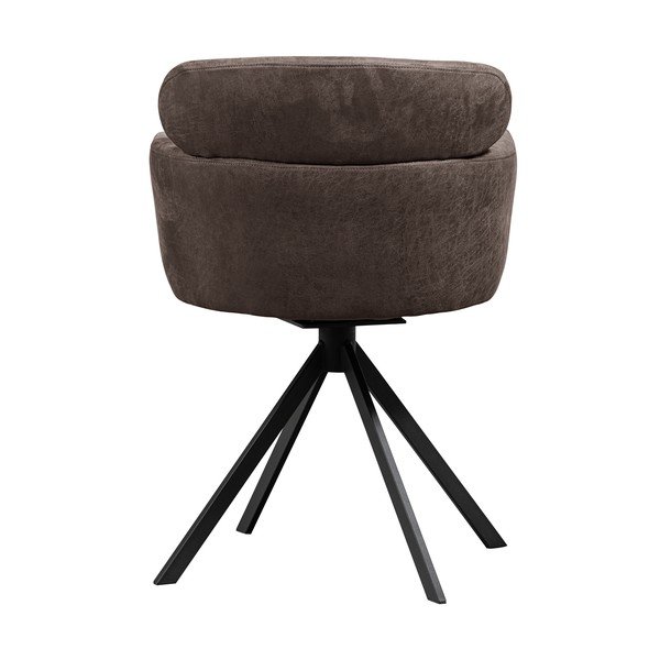 Tmavě hnědé čalouněné jídelní křeslo s područkami Fenne – WOOOD-image-4