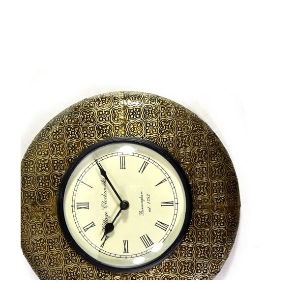 Nástěnné hodiny z tepaného kovu Sikkim, 32 cm