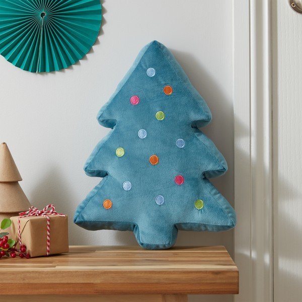 Sametový dekorační polštář s vánočním motivem 34x40 cm Christmas Tree – Catherine Lansfield