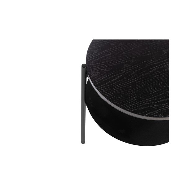 Černý noční stolek s deskou v dubovém dekoru Tu – noo.ma-image-4