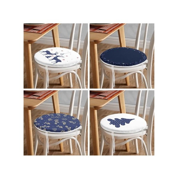 Podsedáky v sadě 4 ks s vánočním motivem ø 40 cm Blue Christmas – Mila Home-image-4
