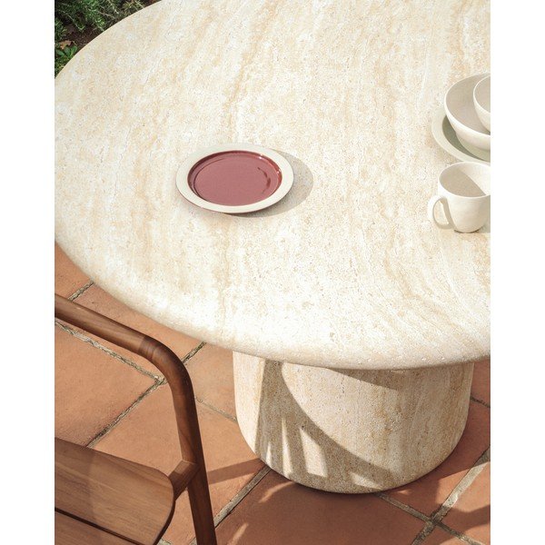Betonový kulatý zahradní jídelní stůl ø 122 cm Drasi – Kave Home-image-3