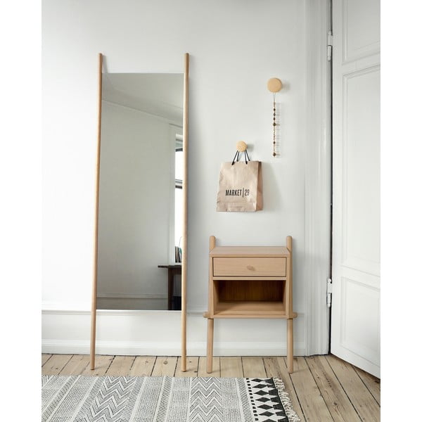 Noční stolek v dekoru dubu v přírodní barvě Wiru – Woodman-image-1