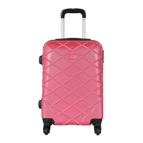 Pastelově růžové kabinové zavazadlo na kolečkách Travel World, 44 l
