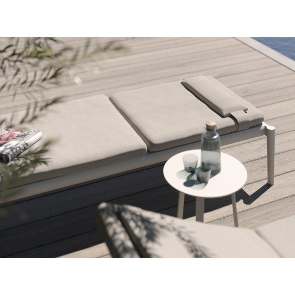 Krémové kovové zahradní lehátko Switch – Diphano-image-1