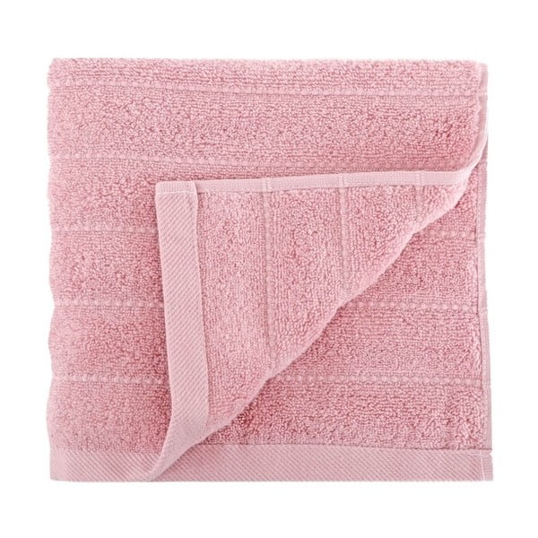 Světle růžový ručník z česané bavlny Pierre, 50 x 90 cm